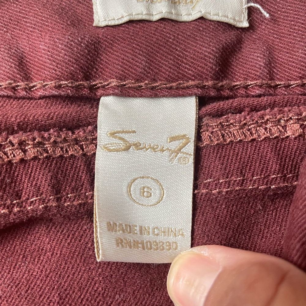 Seven7 Deep Red Skinny Jeans